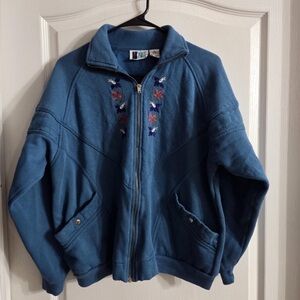 Vintage Bold Spirit Full Zip Fleece Embroidered Jacket Sz M. D-1184
